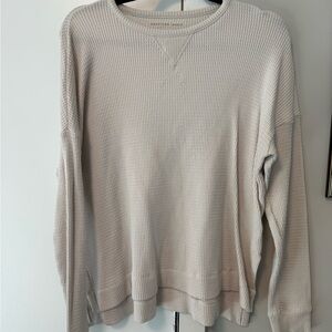 American Eagle Outfitters Women's Cream Crewneck Sweater